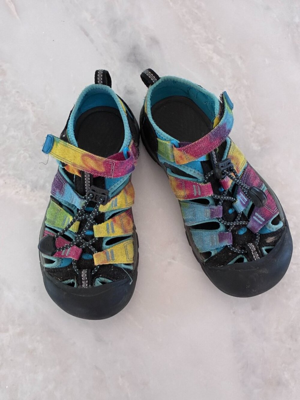 Keen Newport H2 Kids Sandals Size 1.5 Tie Dye Rainbow